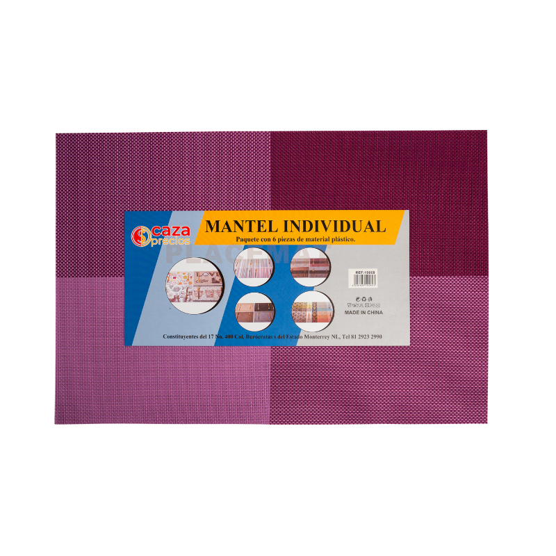 Mantel Individual Cuadros Morados (6 Piezas)