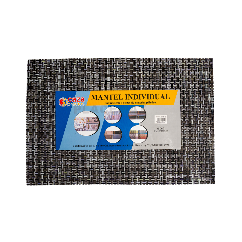 Mantel Individual Gris (6 Piezas)