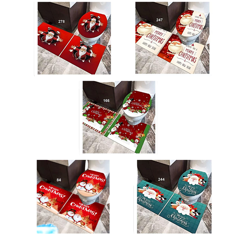 Set de Tapete de Baño Navideño