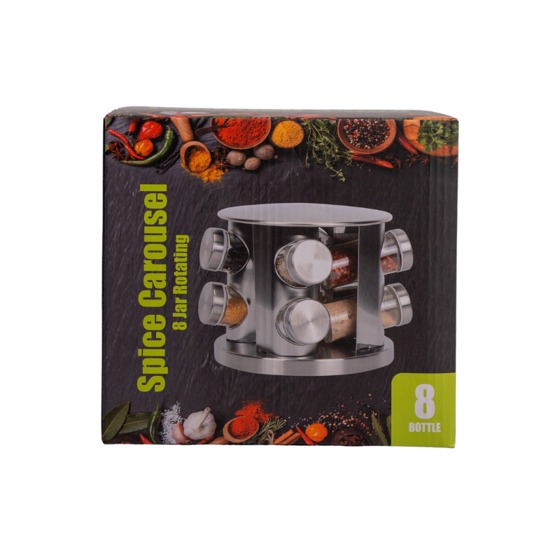 Especiero 8 Frascos de Acero Inoxidable