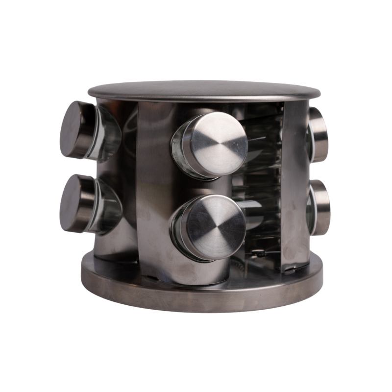 Especiero 8 Frascos de Acero Inoxidable