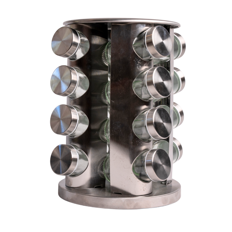 Especiero 16 Frascos de Acero Inoxidable