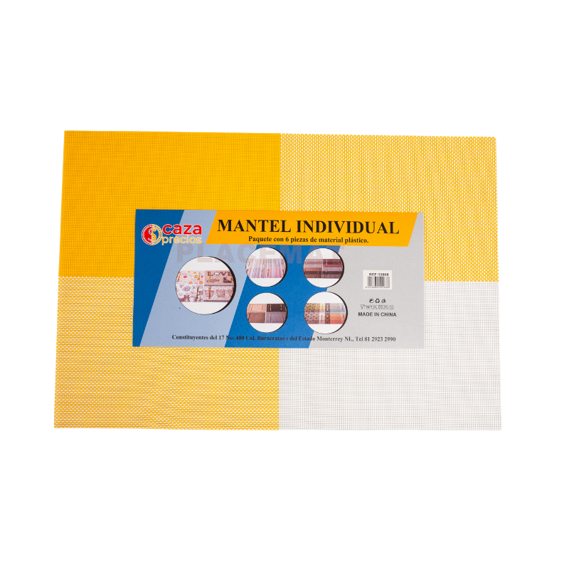 Mantel Individual Cuadros Amarillos (6 Piezas)