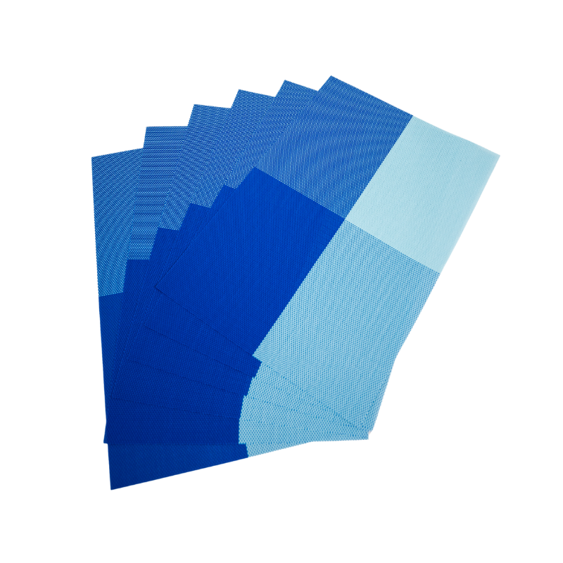 Mantel Individual Cuadros Azules (6 Piezas)