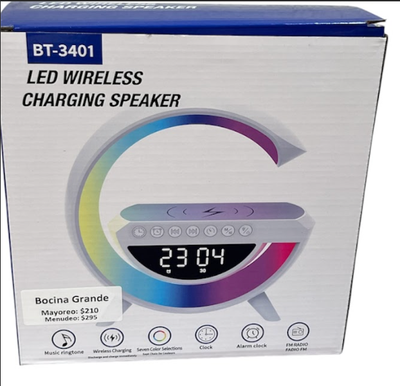 Bocina Bluetooth con Cargador Inalámbrico