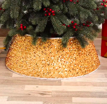 Pie de Pino de Tela Color Dorado