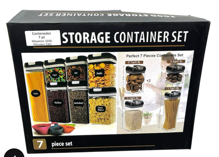 Set de Contenedores 7 piezas