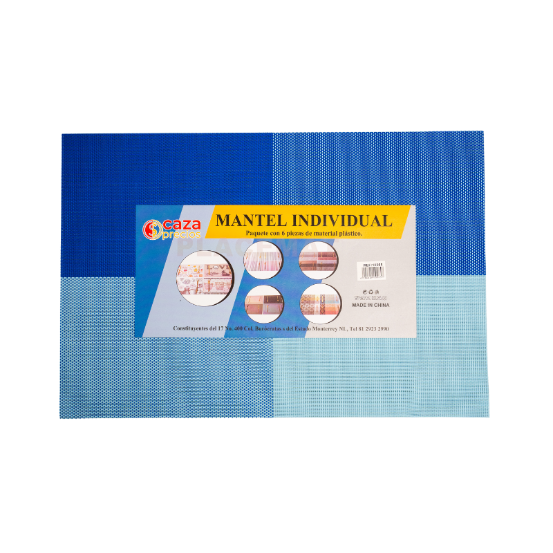 Mantel Individual Cuadros Azules (6 Piezas)